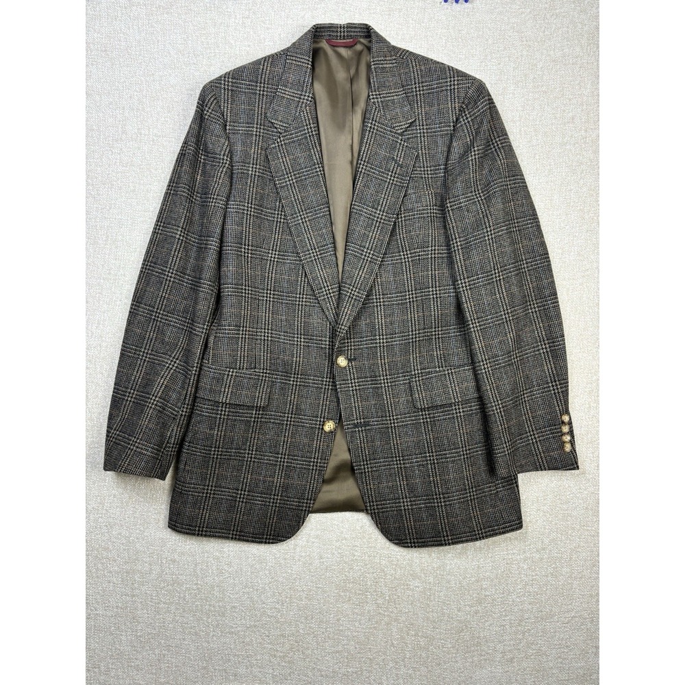 Vintage 70-80s Hart Schaffner And Marx Mens Virgin Wool Blazer Brown .